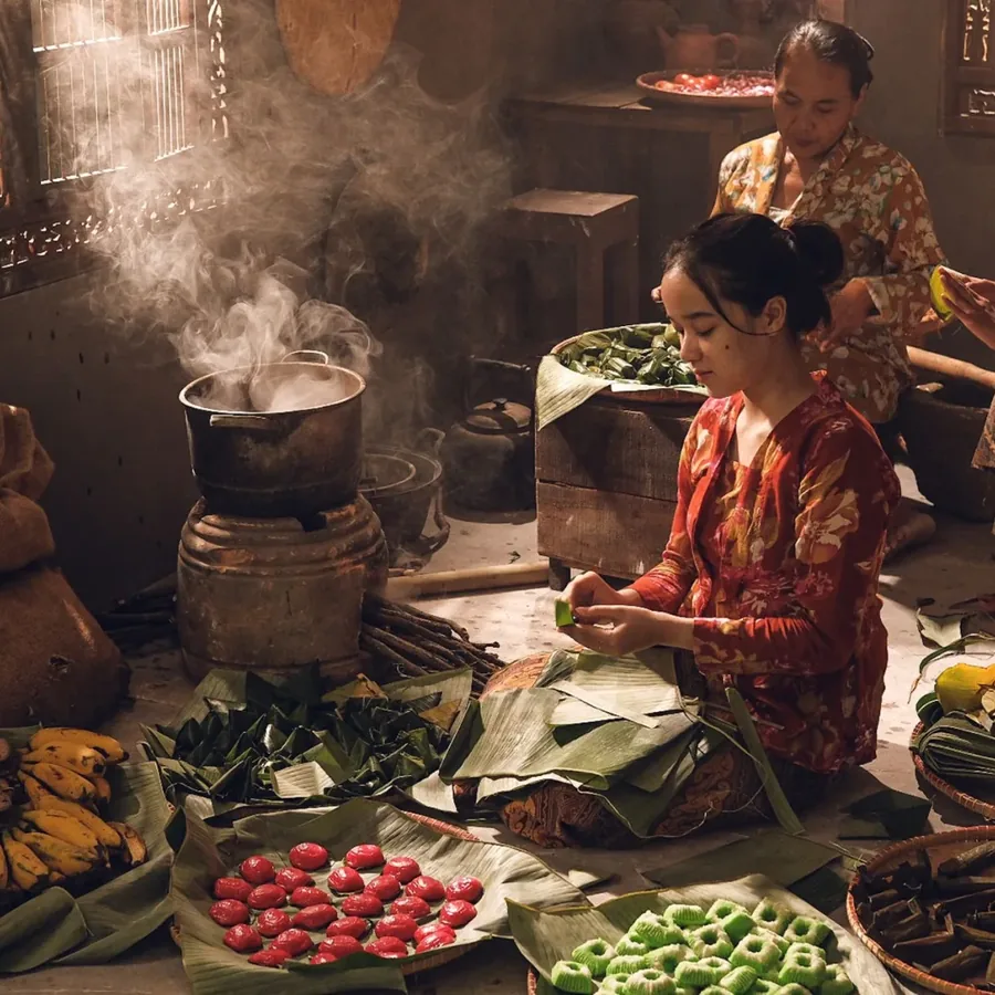 Không gian quán buổi tối